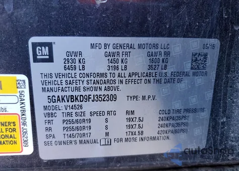 2015 Buick Enclave z USA, uszkodzony, nr VIN 5GAKVBKD9FJ352309